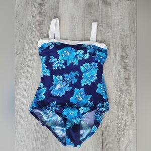 MIRACLESUIT Women's Saxon Colorblock One Piece Swimsuit SIZE 16 Pull OnTop st